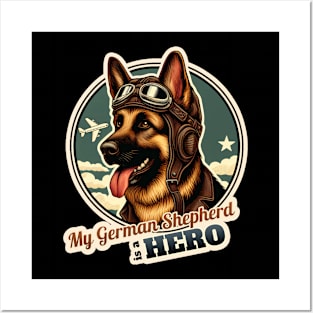 German Shepherd Pilot Posters and Art